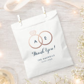 Modern Roos Gold Wedding Rings Favor Bag Bedankzakje (Geknipt)