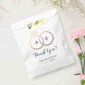 Modern Roos Gold Wedding Rings Favor Bag Bedankzakje (Gezegeld)