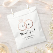 Modern Roos Gold Wedding Rings Favor Bag Bedankzakje (Geknipt)