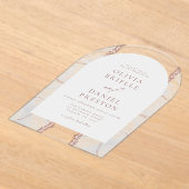 Modern Roos Gold White Agaat Huwelijk Elegant Acryl Uitnodigingen (Laagn)