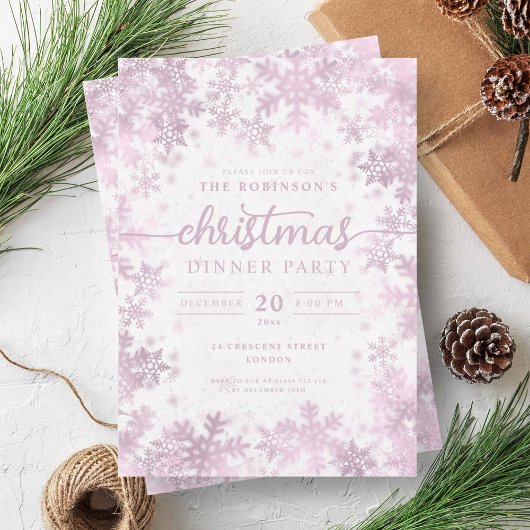 Modern Roos Gold Winter Wonderland Christmas Kaart