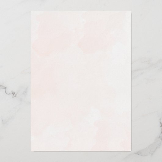 Modern Roos Goud & Blauw Bloemen Bruiloft Folie Uitnodiging (Achterkant)