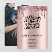 Modern Roos Goud Chique Minimalistische Foto Afstu Kaart (Voorkant / Achterkant)