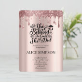 Modern Roos Goud Chique Minimalistische Foto Afstu Kaart (Staand voorkant)