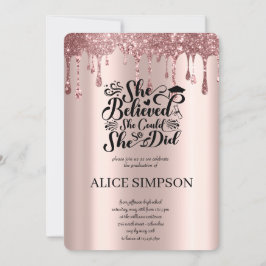 Modern Roos Goud Chique Minimalistische Foto Afstu Kaart