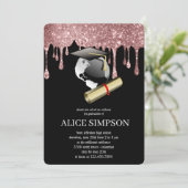 Modern Roos Goud Chique Minimalistische Foto Afstu Kaart (Staand voorkant)