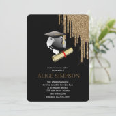 Modern Roos Goud Chique Minimalistische Foto Afstu Kaart (Staand voorkant)