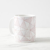 Modern Roos Goud Geometrisch Abstract Monogram Koffiemok (Voorkant links)