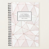 Modern Roos Goud Geometrisch Abstract Patroon Planner (Voorkant)
