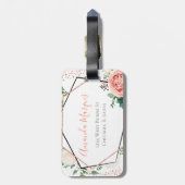 Modern Roos Goud Geometrisch Bagagelabel (Achterkant verticaal)