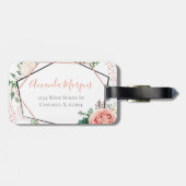 Modern Roos Goud Geometrisch Bagagelabel (Achterkant horizontaal)