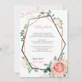 Modern Roos Goud Geometrische Bruiloft Inzetstuk K Kaart (Voorkant)