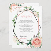 Modern Roos Goud Geometrische Bruiloft Inzetstuk K Kaart (Voorkant / Achterkant)