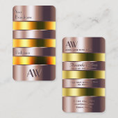 Modern Roos Goud Glas Sinaasappel Vloeistoffen en  Visitekaartje (Voorkant / Achterkant)