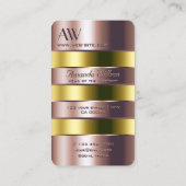 Modern Roos Goud Glas Sinaasappel Vloeistoffen en  Visitekaartje (Achterkant)