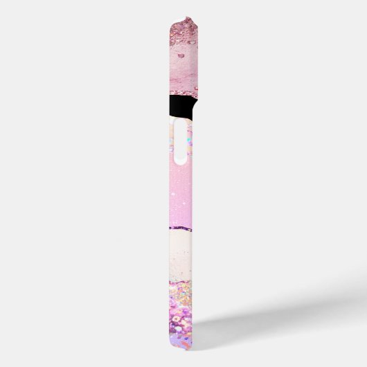 Modern roos goud glitter agaat roze girly Case-Mate iPhone case (Achterkant / Rechts)