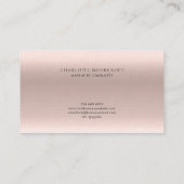 Modern Roos Goud Haar en Make-up Artiest Visitekaartje (Achterkant)