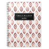 Modern Roos Goud Ikat | Notitieboek (Voorkant)
