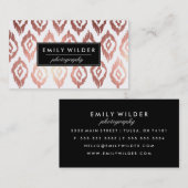 Modern Roos Goud Ikat | Visitekaartje (Voorkant / Achterkant)