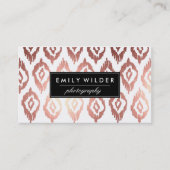 Modern Roos Goud Ikat | Visitekaartje (Voorkant)
