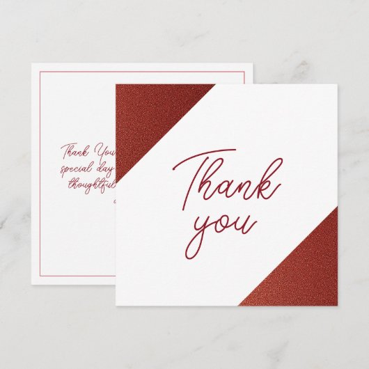 Modern Roos Goud Koper Glitter Sweet 16 Verjaardag Bedankkaart (Voorkant / Achterkant)