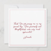 Modern Roos Goud Koper Glitter Sweet 16 Verjaardag Bedankkaart (Achterkant)