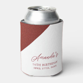 Modern Roos Goud Koper Glitter Sweet 16 Verjaardag Blikjeskoeler