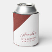 Modern Roos Goud Koper Glitter Sweet 16 Verjaardag Blikjeskoeler (Blikje Achterkant)