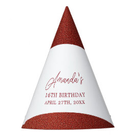 Modern Roos Goud Koper Glitter Sweet 16 Verjaardag Feesthoedjes