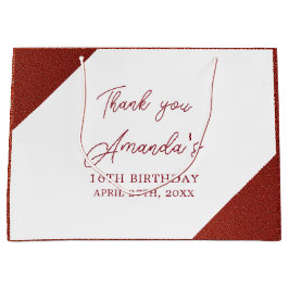 Modern Roos Goud Koper Glitter Sweet 16 Verjaardag Groot Cadeauzakje