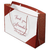 Modern Roos Goud Koper Glitter Sweet 16 Verjaardag Groot Cadeauzakje (Achterkant Gekanteld)