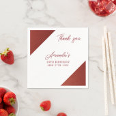 Modern Roos Goud Koper Glitter Sweet 16 Verjaardag Servet (Insitu)