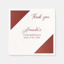 Modern Roos Goud Koper Glitter Sweet 16 Verjaardag