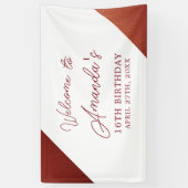 Modern Roos Goud Koper Glitter Sweet 16 Verjaardag Spandoek (Verticaal)