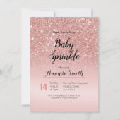 Modern Roos Goud Roze Baby Sprinkle uitnodiging (Voorkant)