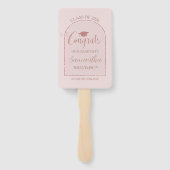 Modern Roos Goud Roze Boog Afbeelding Afstuderen Handwaaier (Achterkant)