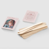 Modern Roos Goud Roze Boog Afbeelding Afstuderen Handwaaier (Niet-gemonteerd)