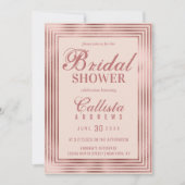 Modern Roos Goud Roze Streep Border Vrijgezellenfe Kaart (Voorkant)