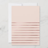 Modern Roos Goud Roze Streep Border Vrijgezellenfe Kaart (Achterkant)