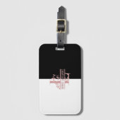 Modern Roos Goud Split Custom Monogram L Bagagelabel (Voorkant (verticaal))