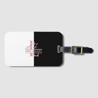 Modern Roos Goud Split Custom Monogram L Bagagelabel