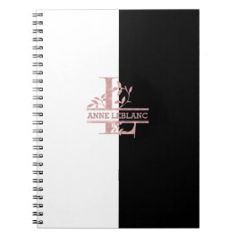 Modern Roos Goud Split Custom Monogram L Notitieboek