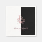 Modern Roos Goud Split Custom Monogram L Servet (Voorkant)