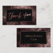 Modern Roos goud & zwart gemarmerd Dank u invoegen Informatiekaartje (Voorkant / Achterkant)