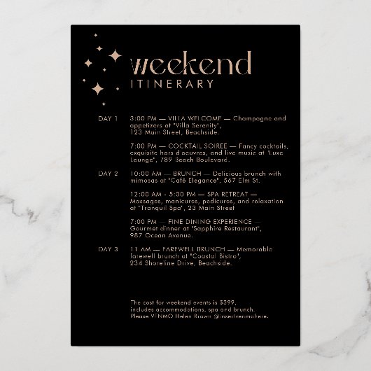 Modern Roos Goud & Zwart "Last Disco" Bachelorette Folie Uitnodiging (Achterkant)