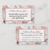 Modern Roos Goud Zwart Wit Brushstrokes Kortingskaartje (Voorkant / Achterkant)