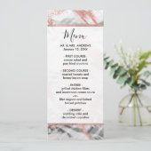 Modern Roos Goud Zwart Wit Brushstrokes Menu (Staand voorkant)