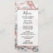 Modern Roos Goud Zwart Wit Brushstrokes Menu (Voorkant / Achterkant)