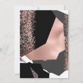 Modern Roos Goud Zwart Wit Geometrische Sweet 16 Kaart (Achterkant)