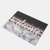 Modern Roos Goud Zwart Wit Marmer Geometrisch Deurmat (Schuin)